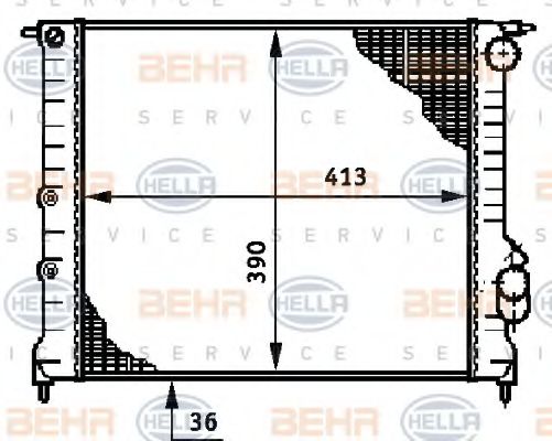 Радиатор, охлаждение двигателя BEHR HELLA SERVICE 8MK 376 708-611