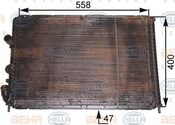 Радиатор, охлаждение двигателя BEHR HELLA SERVICE 8MK 376 710-211