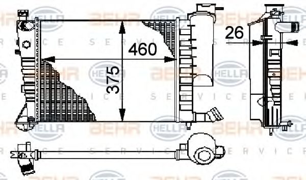 Радиатор, охлаждение двигателя BEHR HELLA SERVICE 8MK 376 710-251