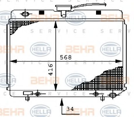 Радиатор, охлаждение двигателя BEHR HELLA SERVICE 8MK 376 710-501