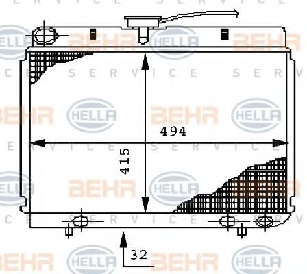 Радиатор, охлаждение двигателя BEHR HELLA SERVICE 8MK 376 710-531
