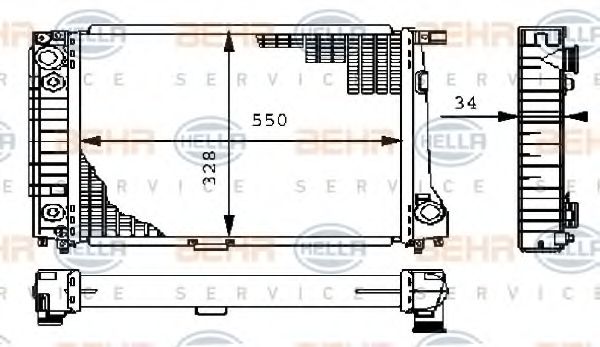 Радиатор, охлаждение двигателя BEHR HELLA SERVICE 8MK 376 710-781