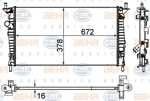 Радиатор, охлаждение двигателя BEHR HELLA SERVICE 8MK 376 711-011
