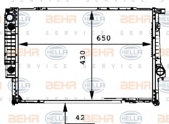 Радиатор, охлаждение двигателя BEHR HELLA SERVICE 8MK 376 712-134