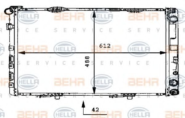 Радиатор, охлаждение двигателя BEHR HELLA SERVICE 8MK 376 712-271