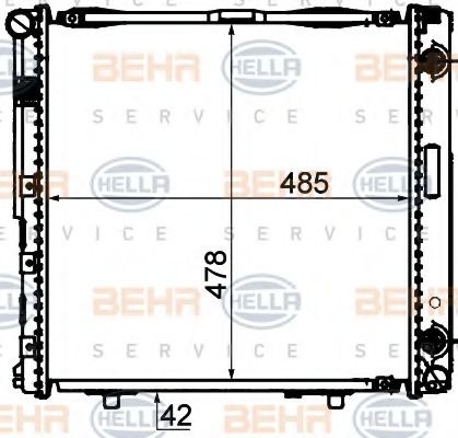 Радиатор, охлаждение двигателя BEHR HELLA SERVICE 8MK 376 712-441