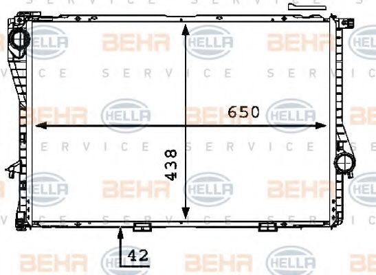 Радиатор, охлаждение двигателя BEHR HELLA SERVICE 8MK 376 712-511