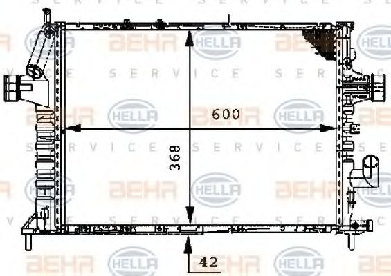 Радиатор, охлаждение двигателя BEHR HELLA SERVICE 8MK 376 712-601