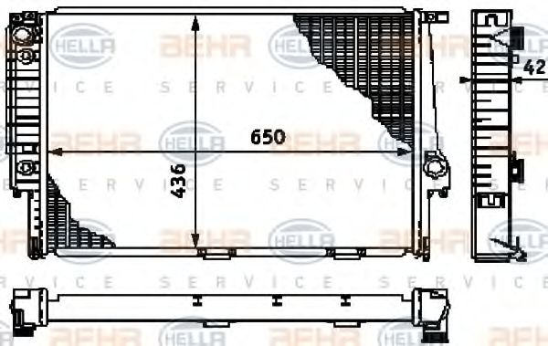 Радиатор, охлаждение двигателя BEHR HELLA SERVICE 8MK 376 713-131