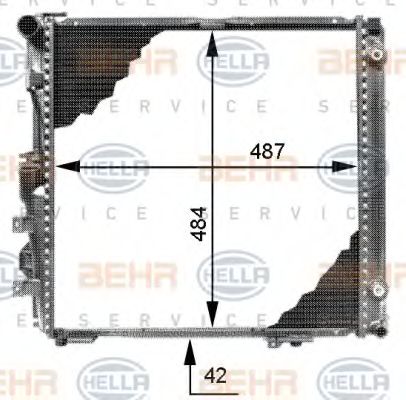 Радиатор, охлаждение двигателя BEHR HELLA SERVICE 8MK 376 713-294