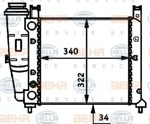 Радиатор, охлаждение двигателя BEHR HELLA SERVICE 8MK 376 713-491