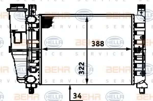 Радиатор, охлаждение двигателя BEHR HELLA SERVICE 8MK 376 713-521