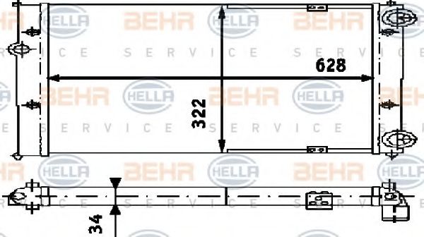 Радиатор, охлаждение двигателя BEHR HELLA SERVICE 8MK 376 713-731