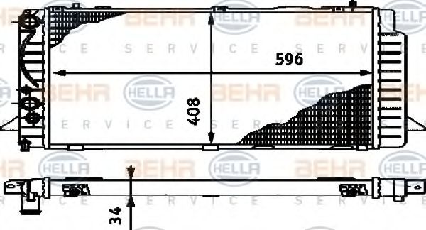 Радиатор, охлаждение двигателя BEHR HELLA SERVICE 8MK 376 714-621