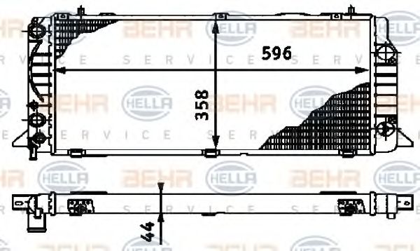Радиатор, охлаждение двигателя BEHR HELLA SERVICE 8MK 376 714-771