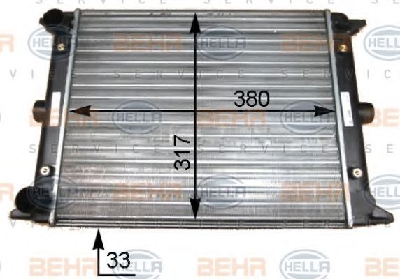 Радиатор, охлаждение двигателя BEHR HELLA SERVICE 8MK 376 715-211