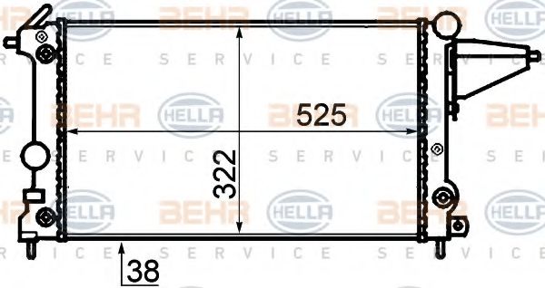 Радиатор, охлаждение двигателя BEHR HELLA SERVICE 8MK 376 715-481