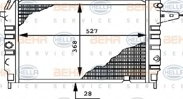 Радиатор, охлаждение двигателя BEHR HELLA SERVICE 8MK 376 715-711