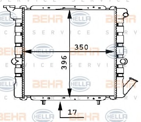 Радиатор, охлаждение двигателя BEHR HELLA SERVICE 8MK 376 716-051