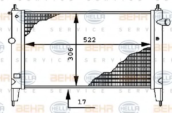 Радиатор, охлаждение двигателя BEHR HELLA SERVICE 8MK 376 716-071