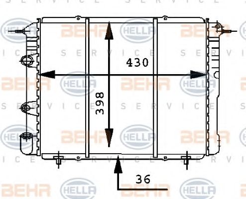 Радиатор, охлаждение двигателя BEHR HELLA SERVICE 8MK 376 716-181