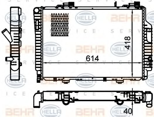 Радиатор, охлаждение двигателя BEHR HELLA SERVICE 8MK 376 717-264