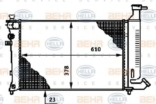 Радиатор, охлаждение двигателя BEHR HELLA SERVICE 8MK 376 717-291