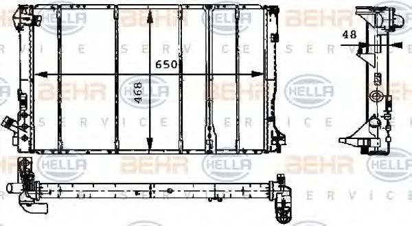 Радиатор, охлаждение двигателя BEHR HELLA SERVICE 8MK 376 717-381