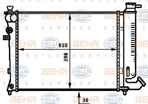 Радиатор, охлаждение двигателя BEHR HELLA SERVICE 8MK 376 717-491