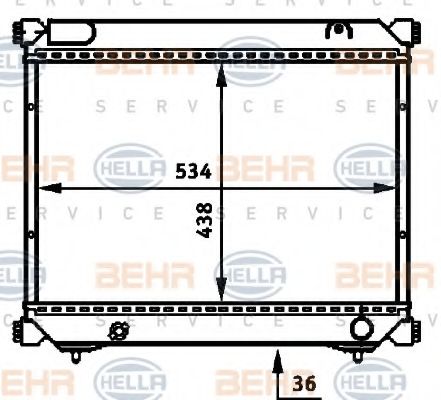 Радиатор, охлаждение двигателя BEHR HELLA SERVICE 8MK 376 717-691