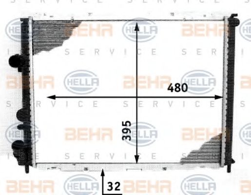 Радиатор, охлаждение двигателя BEHR HELLA SERVICE 8MK 376 717-771