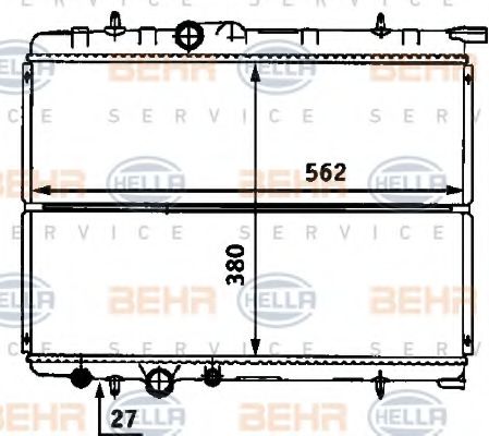 Радиатор, охлаждение двигателя BEHR HELLA SERVICE 8MK 376 718-161