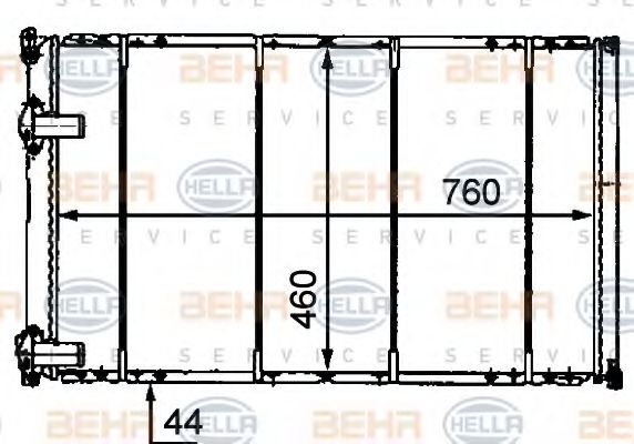 Радиатор, охлаждение двигателя BEHR HELLA SERVICE 8MK 376 718-231