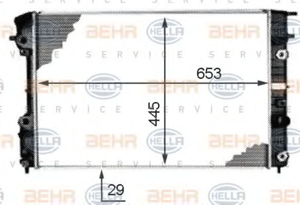 Радиатор, охлаждение двигателя BEHR HELLA SERVICE 8MK 376 718-671