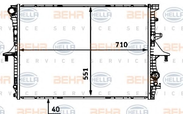 Радиатор, охлаждение двигателя BEHR HELLA SERVICE 8MK 376 718-781