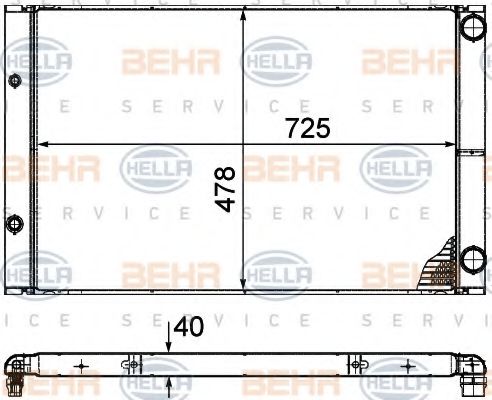Радиатор, охлаждение двигателя BEHR HELLA SERVICE 8MK 376 719-091