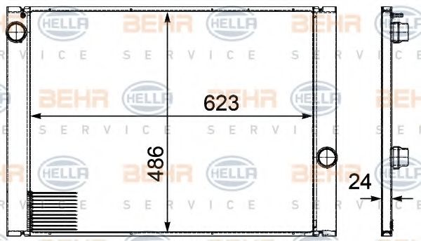 Радиатор, охлаждение двигателя BEHR HELLA SERVICE 8MK 376 719-141