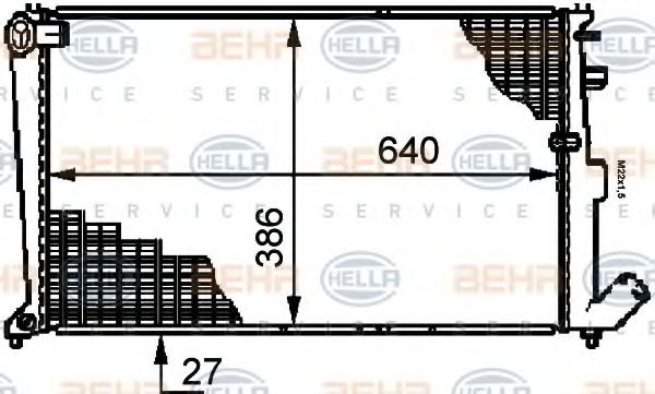 Радиатор, охлаждение двигателя BEHR HELLA SERVICE 8MK 376 719-201