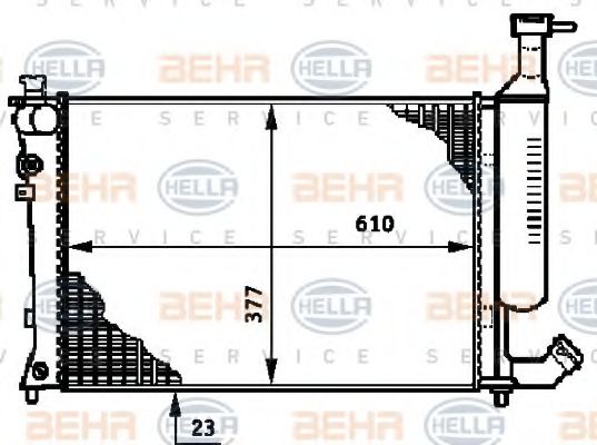 Радиатор, охлаждение двигателя BEHR HELLA SERVICE 8MK 376 719-511