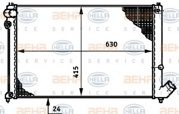 Радиатор, охлаждение двигателя BEHR HELLA SERVICE 8MK 376 719-631