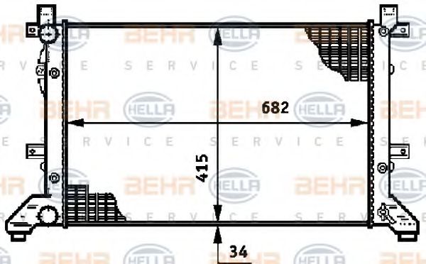 Радиатор, охлаждение двигателя BEHR HELLA SERVICE 8MK 376 719-704