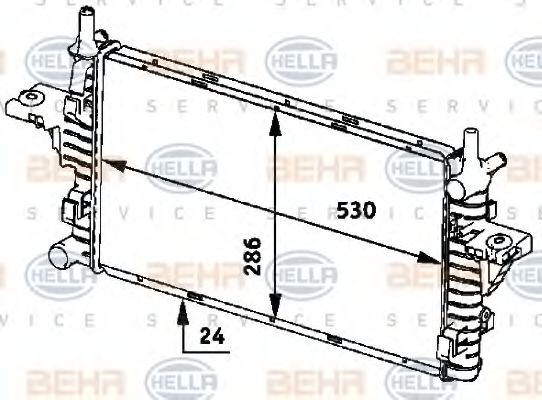 Радиатор, охлаждение двигателя BEHR HELLA SERVICE 8MK 376 719-751