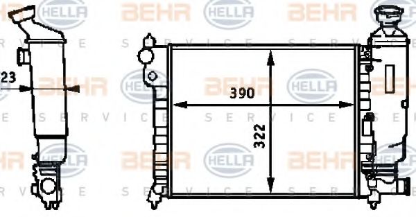 Радиатор, охлаждение двигателя BEHR HELLA SERVICE 8MK 376 720-001
