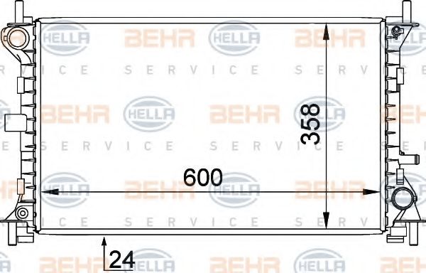 Радиатор, охлаждение двигателя BEHR HELLA SERVICE 8MK 376 720-301