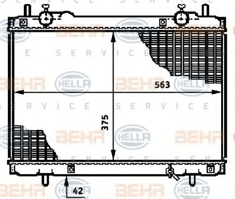 Радиатор, охлаждение двигателя BEHR HELLA SERVICE 8MK 376 720-771