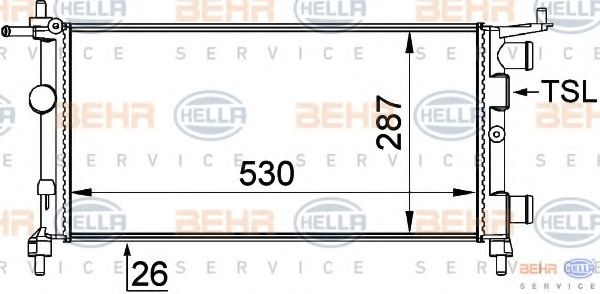 Радиатор, охлаждение двигателя BEHR HELLA SERVICE 8MK 376 722-441