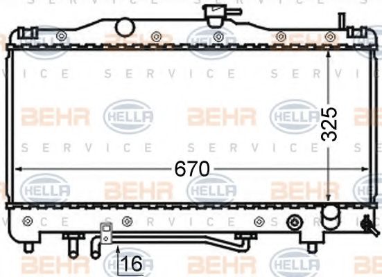 Радиатор, охлаждение двигателя BEHR HELLA SERVICE 8MK 376 724-641