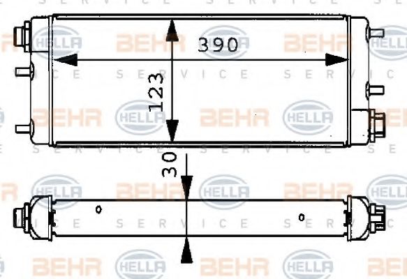 Масляный радиатор, автоматическая коробка передач BEHR HELLA SERVICE 8MO 376 725-761