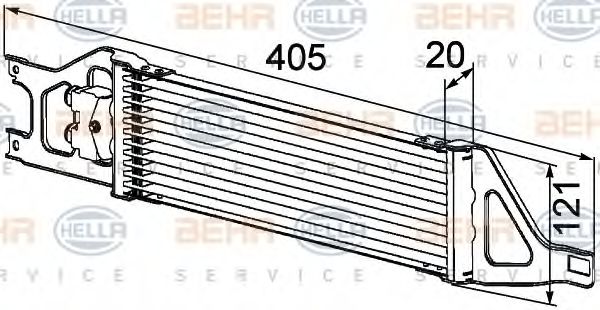 Масляный радиатор, автоматическая коробка передач BEHR HELLA SERVICE 8MO 376 726-401