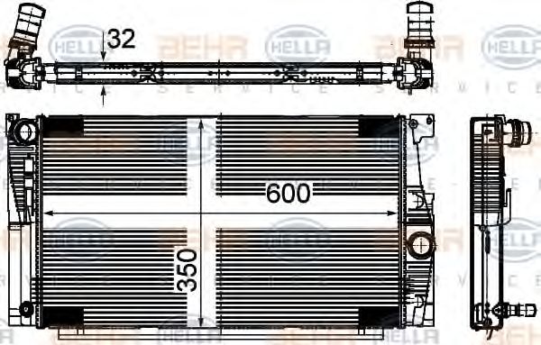 Радиатор, охлаждение двигателя BEHR HELLA SERVICE 8MK 376 729-271